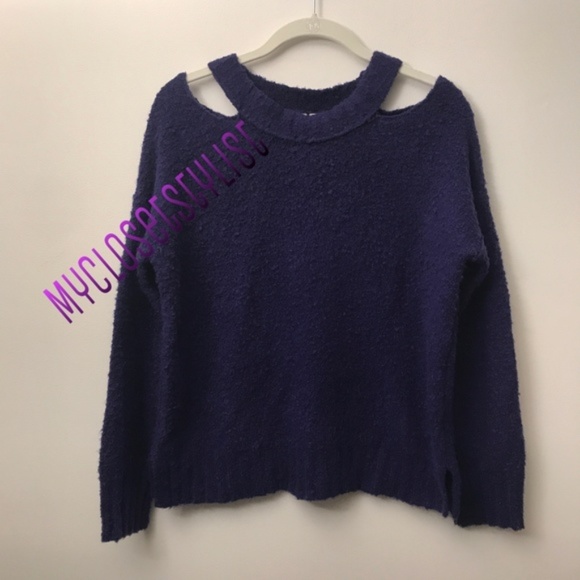 Anthropologie ALPACA Cold Shoulder Boucle Sweater!! NWT SP cut out shoulders new